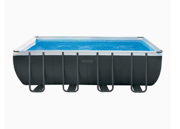 Piscina Estructural INTEX Ultra XTR Frame 5.49m x 2.74m x 1.32m, 17.203L, con Bomba de Arena, Escalera, Cobertor y Tapiz
