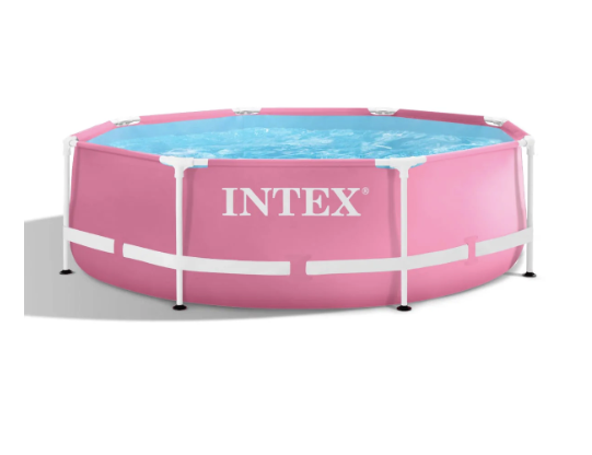 Piscina Estructural Redonda INTEX Metal Frame 244x76 cm 2.843L Rosada